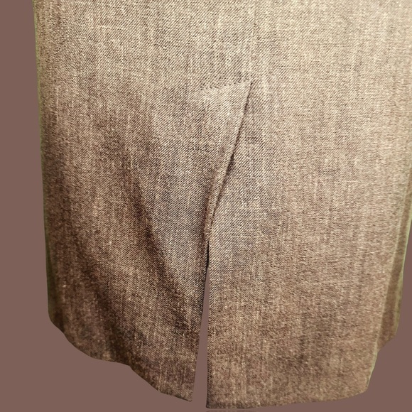 Vintage Dolce & Gabbana Brown Linen Blend Tweed Pencil Skirt IT Size 48 - Picture 9 of 16